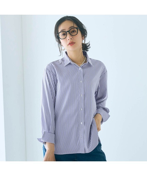Belle Maison(ベルメゾン)の「レギュラーカラーシャツ【乾燥機OK】(シャツ/ブラウス・レディース・オフホワイト/ネイビー系/ブラック系・M/S/3L/LL/L)」の7枚目の写真