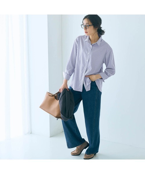 Belle Maison(ベルメゾン)の「レギュラーカラーシャツ【乾燥機OK】(シャツ/ブラウス・レディース・オフホワイト/ネイビー系/ブラック系・M/S/3L/LL/L)」の11枚目の写真