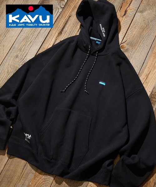 KAVU（カブー）の「KAVU/カブー 限定展開 KAVU×FREAK'S STORE / カブ― 別注 ネーム付き パーカー（スウェット・メンズ・グレイッシュベージュ/ネイビー/ブラック/アッシュグレー・LARGE/SMALL/MEDIUM）」の2枚目の写真