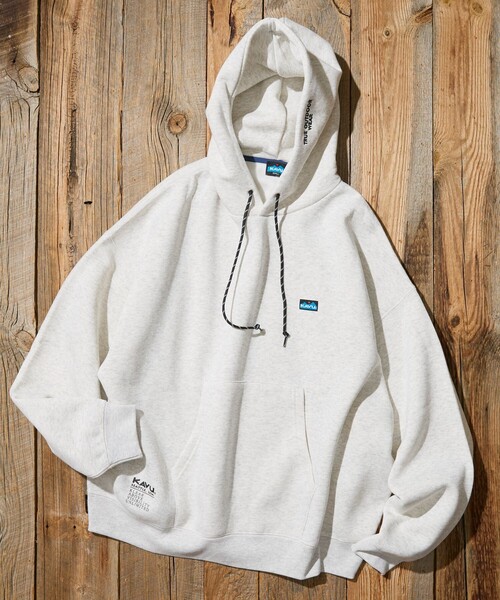 KAVU（カブー）の「KAVU/カブー 限定展開 KAVU×FREAK'S STORE / カブ― 別注 ネーム付き パーカー（スウェット・メンズ・グレイッシュベージュ/ネイビー/ブラック/アッシュグレー・LARGE/SMALL/MEDIUM）」の8枚目の写真