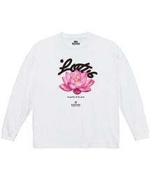 NOBOUND(ノーバウンド) 長袖Tシャツ 蓮 花 フラワー柄 プリント ボックスシルエット トップス カットソー メンズ ユニセックス ストリート