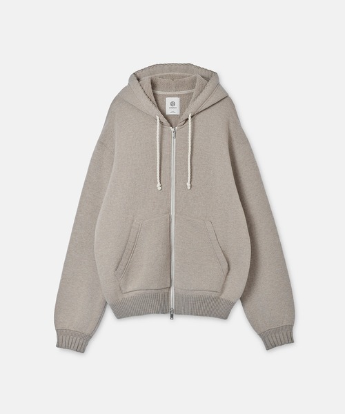 SEAGREEN(シーグリーン)の「SEAGREEN(シーグリーン) FRENCH TERRY KNIT ZIP HOODIE フレンチテディニットジップフーディ(パーカー・メンズ・ブラック/モカ・3/2)」の2枚目の写真