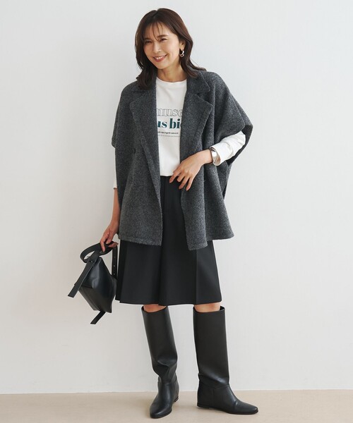 UNFILO(アンフィーロ)の「メランジツイル ハーフパンツ(その他パンツ・レディース・ブラック系/グレー系・X-LARGE)」の4枚目の写真