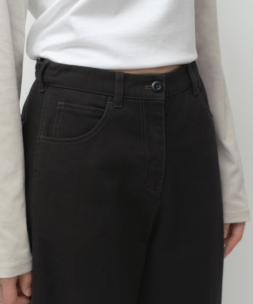 MUSINSA STANDARD WOMAN（ムシンサスタンダードウーマン）の「[オヘシオコラボ] コットンカーブパンツ [ブラック]（その他パンツ・レディース・その他・X-SMALL/SMALL/MEDIUM/LARGE）」の8枚目の写真