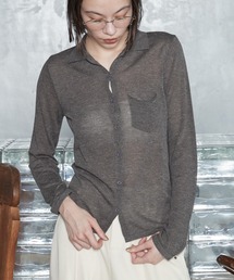 【2026秋冬新作】Sheer Knit Polo Cardigan|シアーニットポロカーディガン