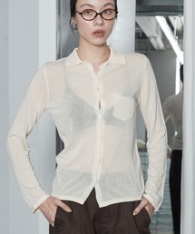 【2026秋冬新作】Sheer Knit Polo Cardigan|シアーニットポロカーディガン