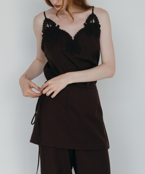 CREDONA(クレドナ)の「【THE C】ICHIGUN WRAP SKIRT/イチグンラップスカート(スカート・レディース・ブラック/ブラウン・FREE)」の2枚目の写真