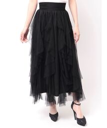 ラッフルチュールロングスカート