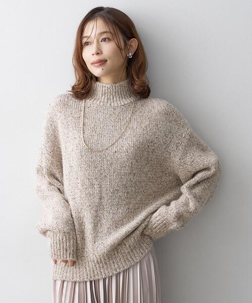 UNTITLED(アンタイトル)の「前後2WAYミックスツィードニット(ニット/セーター・レディース・ブラウン系4/ブラック系3/パープル系1・02)」の1枚目の写真
