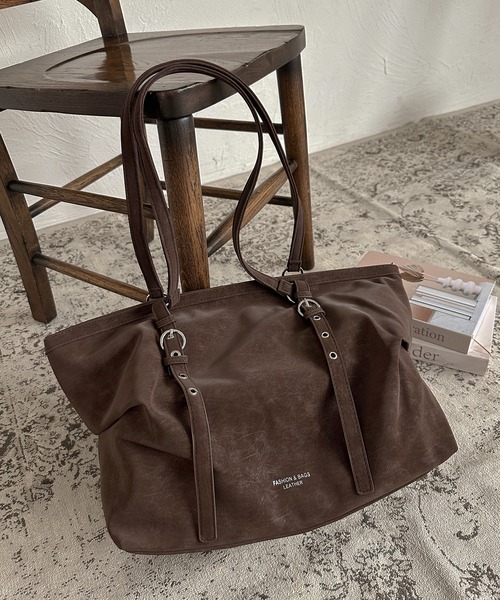 apres jour mignon(アプレジュールミニョン)の「【apresjour mignon×ARIAZ】ベルトデザイントートバッグ(トートバッグ・レディース・ダークブラウン/ブラック/アイボリー・ONESIZE)」の3枚目の写真