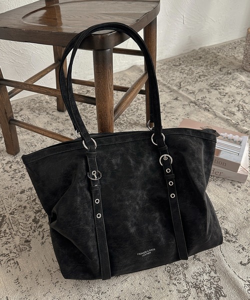 apres jour mignon(アプレジュールミニョン)の「【apresjour mignon×ARIAZ】ベルトデザイントートバッグ(トートバッグ・レディース・ダークブラウン/ブラック/アイボリー・ONESIZE)」の1枚目の写真