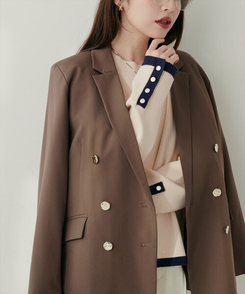 natural couture(ナチュラルクチュール)の「スタンドネック袖口釦ゆるニット(ニット/セーター・レディース・アイボリー/グリーン/サックスブルー/ピンク/モカ/ボルドー/ブラック系その他/ホワイト系その他・FREE)」の21枚目の写真