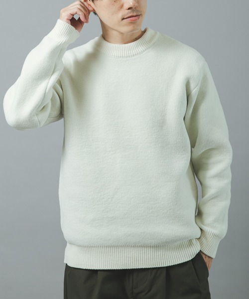 ITEMS URBANRESEARCH(アイテムズ アーバンリサーチ)の「Wフェイス シェニール クルーネック ニット(ニット/セーター・メンズ・グレー系その他/その他1/ブルー系その他/ホワイト系その他・LARGE/MEDIUM)」の2枚目の写真