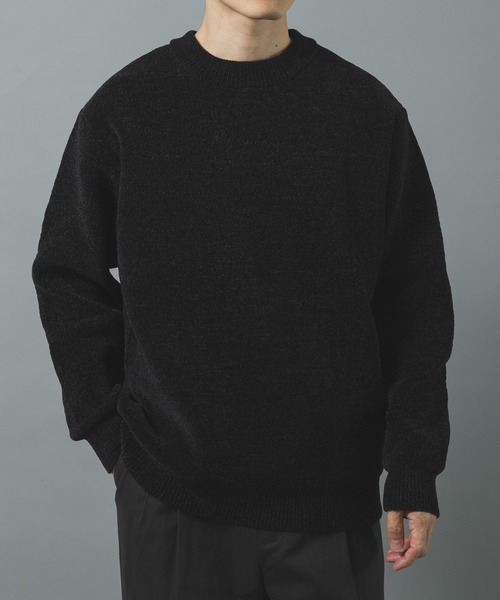 ITEMS URBANRESEARCH(アイテムズ アーバンリサーチ)の「Wフェイス シェニール クルーネック ニット(ニット/セーター・メンズ・グレー系その他/その他1/ブルー系その他/ホワイト系その他・LARGE/MEDIUM)」の3枚目の写真