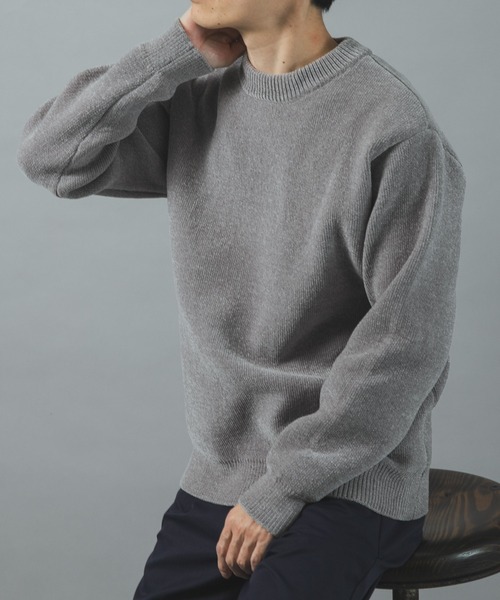 ITEMS URBANRESEARCH(アイテムズ アーバンリサーチ)の「Wフェイス シェニール クルーネック ニット(ニット/セーター・メンズ・グレー系その他/その他1/ブルー系その他/ホワイト系その他・LARGE/MEDIUM)」の21枚目の写真