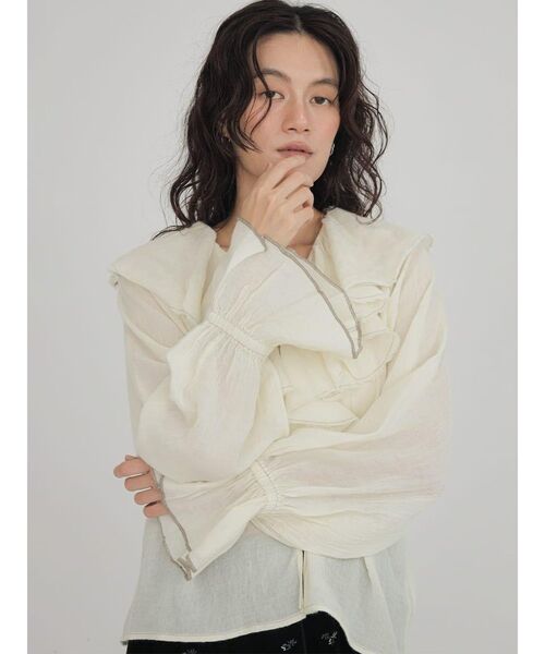 セール】Wool gauze frill blouse（シャツ/ブラウス）｜FIKA 