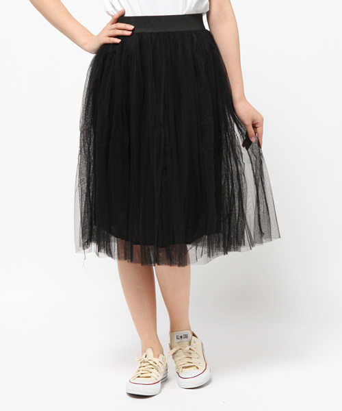 coca（coca）（コカ）の「ふんわりチュールスカート（スカート・レディース・グレー/ネイビー/アイボリー/ブラック/カーキ/ライトグレー・ONESIZE/ONE SIZE）」の22枚目の写真