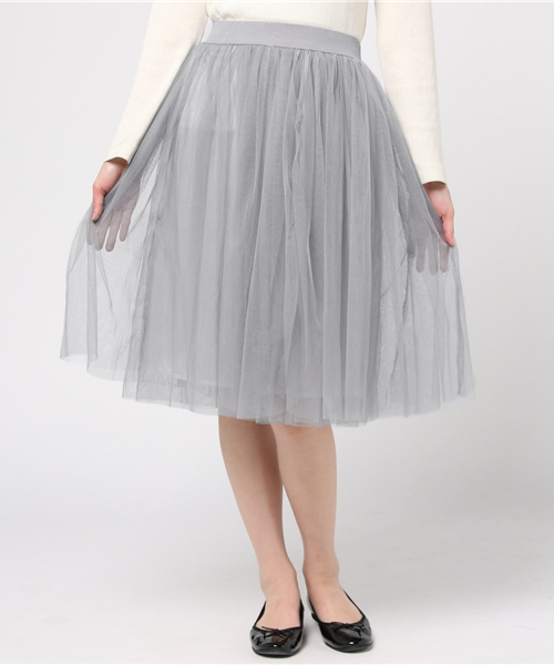 coca（coca）（コカ）の「ふんわりチュールスカート（スカート・レディース・グレー/ネイビー/アイボリー/ブラック/カーキ/ライトグレー・ONESIZE/ONE SIZE）」の4枚目の写真