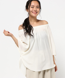 【店舗限定商品】 ジョーゼットオフショルブラウス