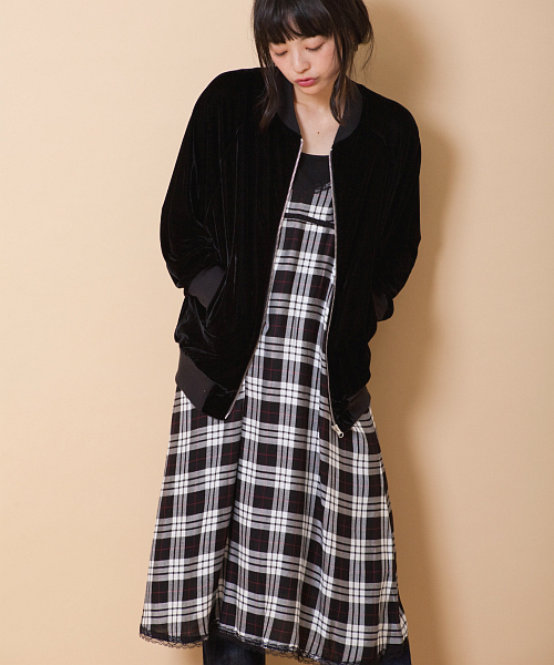 Olivedesolive オリーブデオリーブ の レーヨンチェックキャミワンピース ワンピース Wear