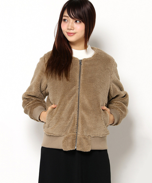 LBC(エルビーシー)の「ボアブルゾン (ブルゾン・レディース・オフホワイト/ライトブラウン・LARGE/MEDIUM)」の12枚目の写真