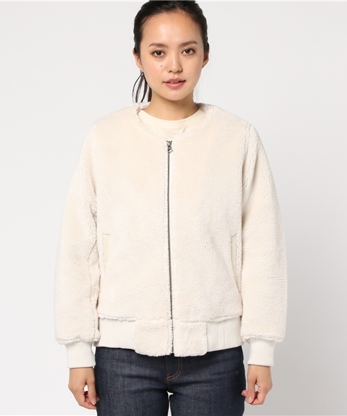 LBC(エルビーシー)の「ボアブルゾン (ブルゾン・レディース・オフホワイト/ライトブラウン・LARGE/MEDIUM)」の3枚目の写真