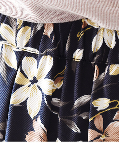 Luz Llena (philter)(ラズレナ フィルター)の「花柄フレアロングスカート(スカート・レディース・ネイビー/アイボリー・MEDIUM)」の9枚目の写真