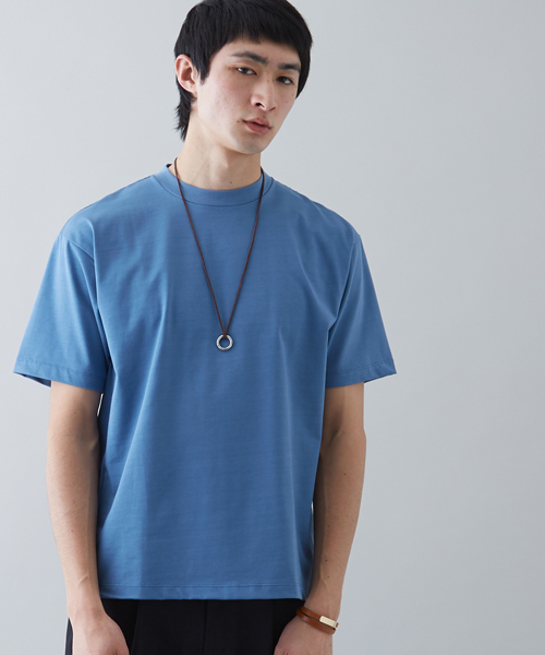 STUDIOUS(ステュディオス)の「ペルヴィアンUネックT(Tシャツ/カットソー・メンズ・ブラック/オフホワイト/ブラウン/ライトグリーン/ブルー・2/1/3)」の5枚目の写真