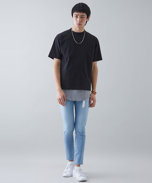 STUDIOUS(ステュディオス)の「ペルヴィアンUネックT(Tシャツ/カットソー・メンズ・ブラック/オフホワイト/ブラウン/ライトグリーン/ブルー・2/1/3)」の9枚目の写真
