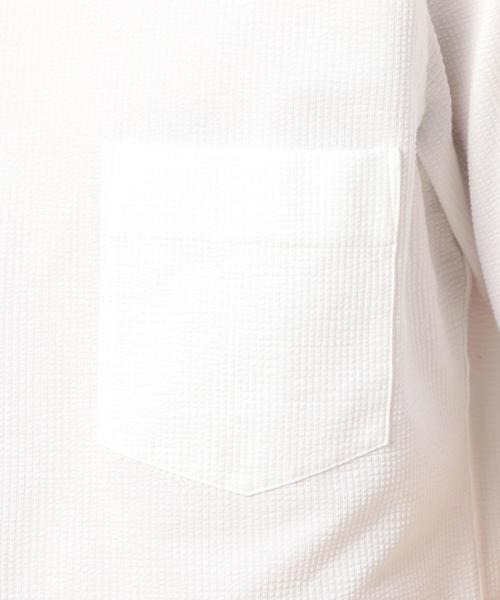 BEAUTY&YOUTH UNITED ARROWS（ビューティーアンドユースユナイテッドアローズ）の「BY COOLMAX シアサッカー シャツ ◆（シャツ/ブラウス・メンズ・ホワイト/ネイビー・X-SMALL/SMALL/X-LARGE/LARGE/MEDIUM）」の4枚目の写真