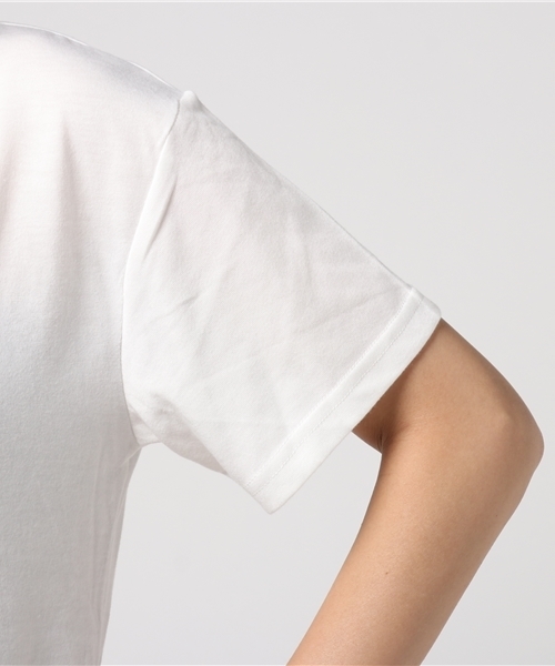 VENCEEXCHANGE（ヴァンスエクスチェンジ）の「裾ヒモロゴプリントTシャツ              （Tシャツ/カットソー・レディース・オフホワイト/ブラック・MEDIUM）」の9枚目の写真