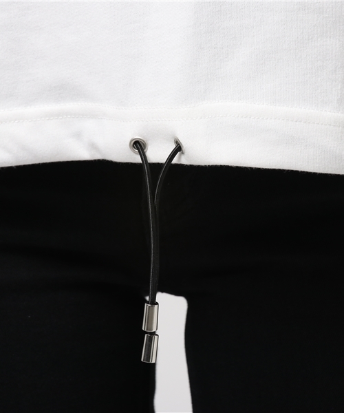 VENCEEXCHANGE（ヴァンスエクスチェンジ）の「裾ヒモロゴプリントTシャツ              （Tシャツ/カットソー・レディース・オフホワイト/ブラック・MEDIUM）」の3枚目の写真