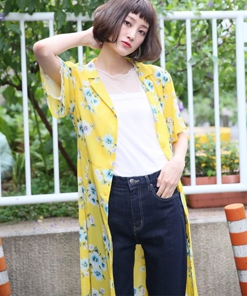 LOWRYS FARM（ローリーズファーム）の「★セットアイテム★ドットチュール＆キャミソール　764406 （Tシャツ/カットソー・レディース・オフホワイト/ベージュ/ブラック・MEDIUM/LARGE）」の4枚目の写真