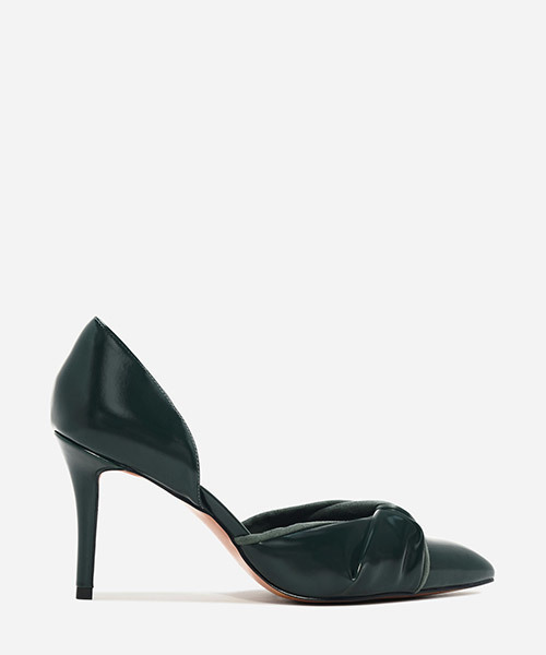 CHARLES & KEITH(チャールズ & キース)の「ノットドルセイヒール / KNOTTED D'ORSAY HEELS(パンプス・レディース・グリーン/ライトブラウン/ブラック・24.5cm/23cm/24cm/23.5cm/22.5cm)」の1枚目の写真