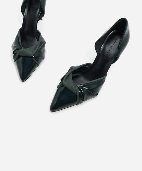CHARLES & KEITH(チャールズ & キース)の「ノットドルセイヒール / KNOTTED D'ORSAY HEELS(パンプス・レディース・グリーン/ライトブラウン/ブラック・24.5cm/23cm/24cm/23.5cm/22.5cm)」の17枚目の写真
