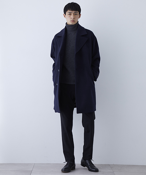 NUMBER (N)INE(ナンバーナイン)の「【NUMBER (N)INE】≪STUDIOUS限定≫別注ブラッシュドメルトンオーバーコート(チェスターコート・メンズ・ブラック/グレー/ネイビー・1/2/3)」の4枚目の写真