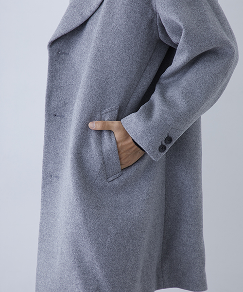 NUMBER (N)INE(ナンバーナイン)の「【NUMBER (N)INE】≪STUDIOUS限定≫別注ブラッシュドメルトンオーバーコート(チェスターコート・メンズ・ブラック/グレー/ネイビー・1/2/3)」の9枚目の写真