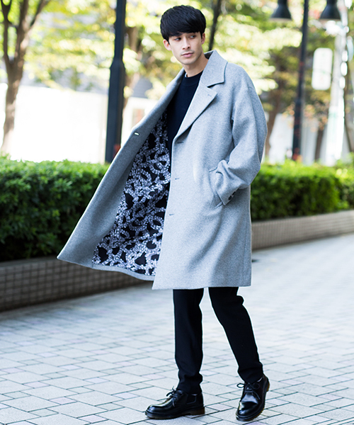 NUMBER (N)INE(ナンバーナイン)の「【NUMBER (N)INE】≪STUDIOUS限定≫別注ブラッシュドメルトンオーバーコート(チェスターコート・メンズ・ブラック/グレー/ネイビー・1/2/3)」の14枚目の写真