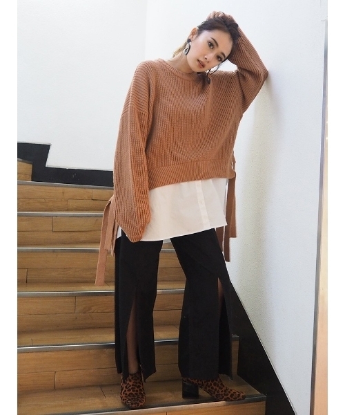 MURUA（ムルーア）の「ワイドラッパDENIMパンツ（デニムパンツ・レディース・ブラック/ブルー・1/2）」の7枚目の写真