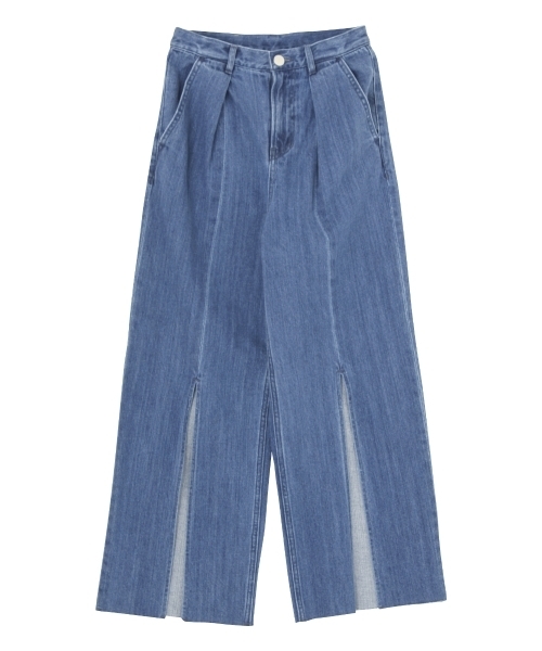 MURUA（ムルーア）の「ワイドラッパDENIMパンツ（デニムパンツ・レディース・ブラック/ブルー・1/2）」の3枚目の写真