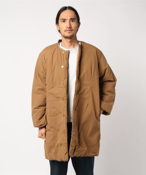 GREEN BOWL(グリーンボウル)の「GREEN BOWL No-collar Liner Long Jacket/グリーンボウルノーカラーライナーロングコート(ノーカラージャケット・メンズ・オリーブ/ネイビー/ベージュ/ブラウン系その他/クリーム・38/40)」の13枚目の写真