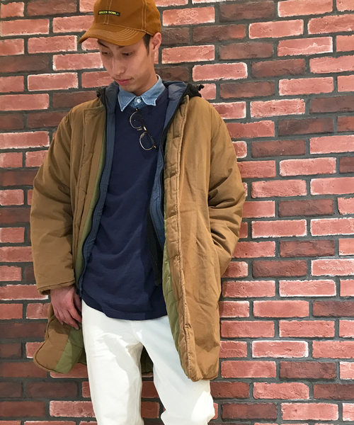 GREEN BOWL(グリーンボウル)の「GREEN BOWL No-collar Liner Long Jacket/グリーンボウルノーカラーライナーロングコート(ノーカラージャケット・メンズ・オリーブ/ネイビー/ベージュ/ブラウン系その他/クリーム・38/40)」の16枚目の写真
