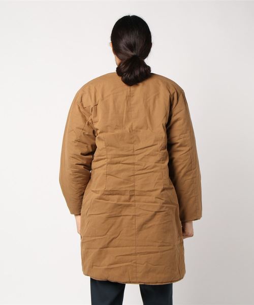 GREEN BOWL(グリーンボウル)の「GREEN BOWL No-collar Liner Long Jacket/グリーンボウルノーカラーライナーロングコート(ノーカラージャケット・メンズ・オリーブ/ネイビー/ベージュ/ブラウン系その他/クリーム・38/40)」の18枚目の写真