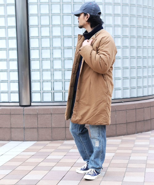 GREEN BOWL(グリーンボウル)の「GREEN BOWL No-collar Liner Long Jacket/グリーンボウルノーカラーライナーロングコート(ノーカラージャケット・メンズ・オリーブ/ネイビー/ベージュ/ブラウン系その他/クリーム・38/40)」の11枚目の写真