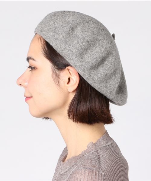 WEGO（ウィゴー）の「WEGO/ウールベレー帽（ハンチング/ベレー帽・レディース・ブラック/ベージュ/グレー/ワイン・FREE）」の6枚目の写真