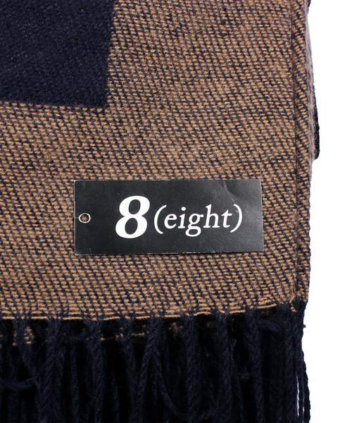 ８(eight)（エイト）の「裾ライン ポンチョ 大判 ストール（ポンチョ・メンズ・ブラック/ネイビー/グレー・FREE）」の9枚目の写真