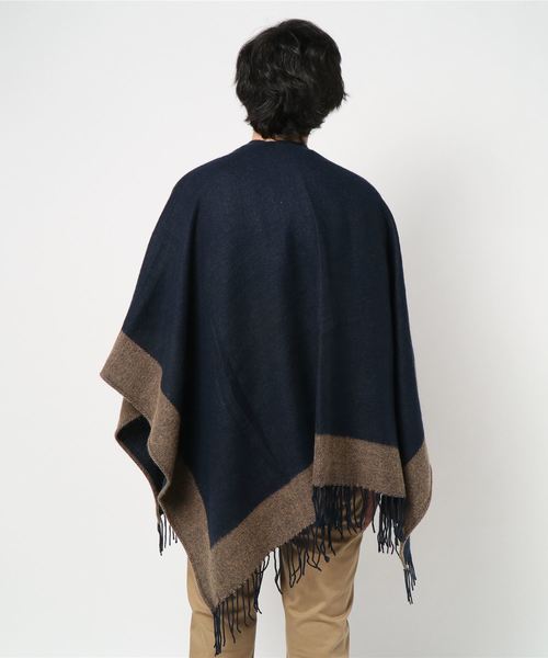 ８(eight)（エイト）の「裾ライン ポンチョ 大判 ストール（ポンチョ・メンズ・ブラック/ネイビー/グレー・FREE）」の17枚目の写真