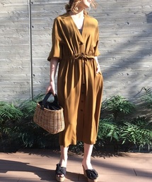 ベルト付きワンピースコート