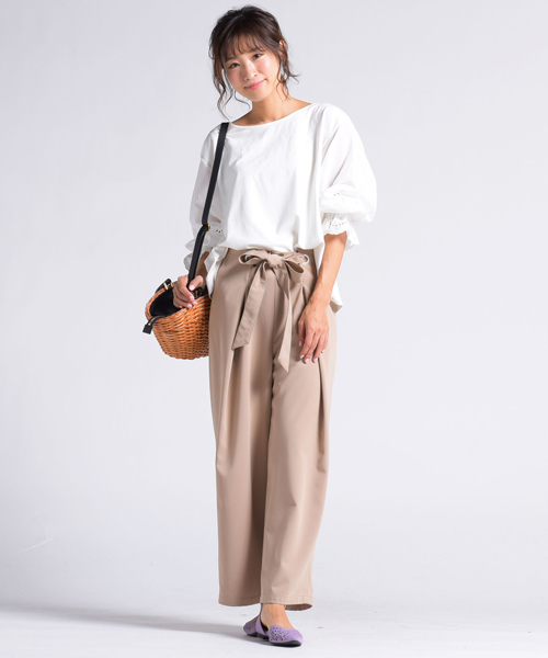 LIPSTAR(リップスター)の「レーススリーブ切り替えカットソー(Tシャツ/カットソー・レディース・オフホワイト/パープル/ブラック・M)」の14枚目の写真