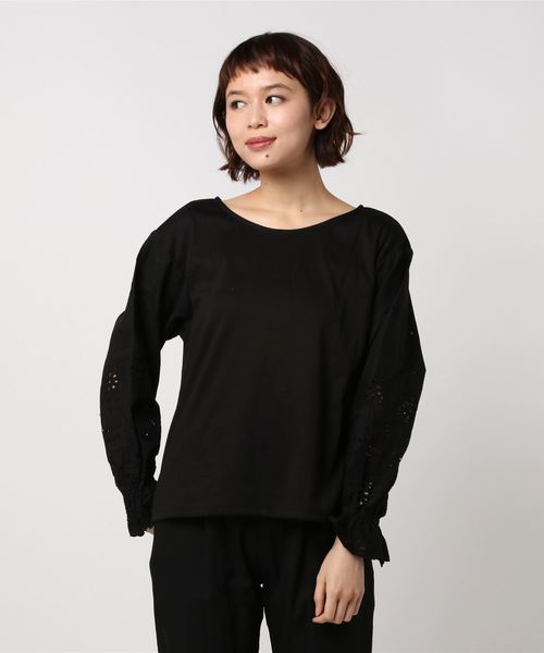 LIPSTAR(リップスター)の「レーススリーブ切り替えカットソー(Tシャツ/カットソー・レディース・オフホワイト/パープル/ブラック・M)」の19枚目の写真